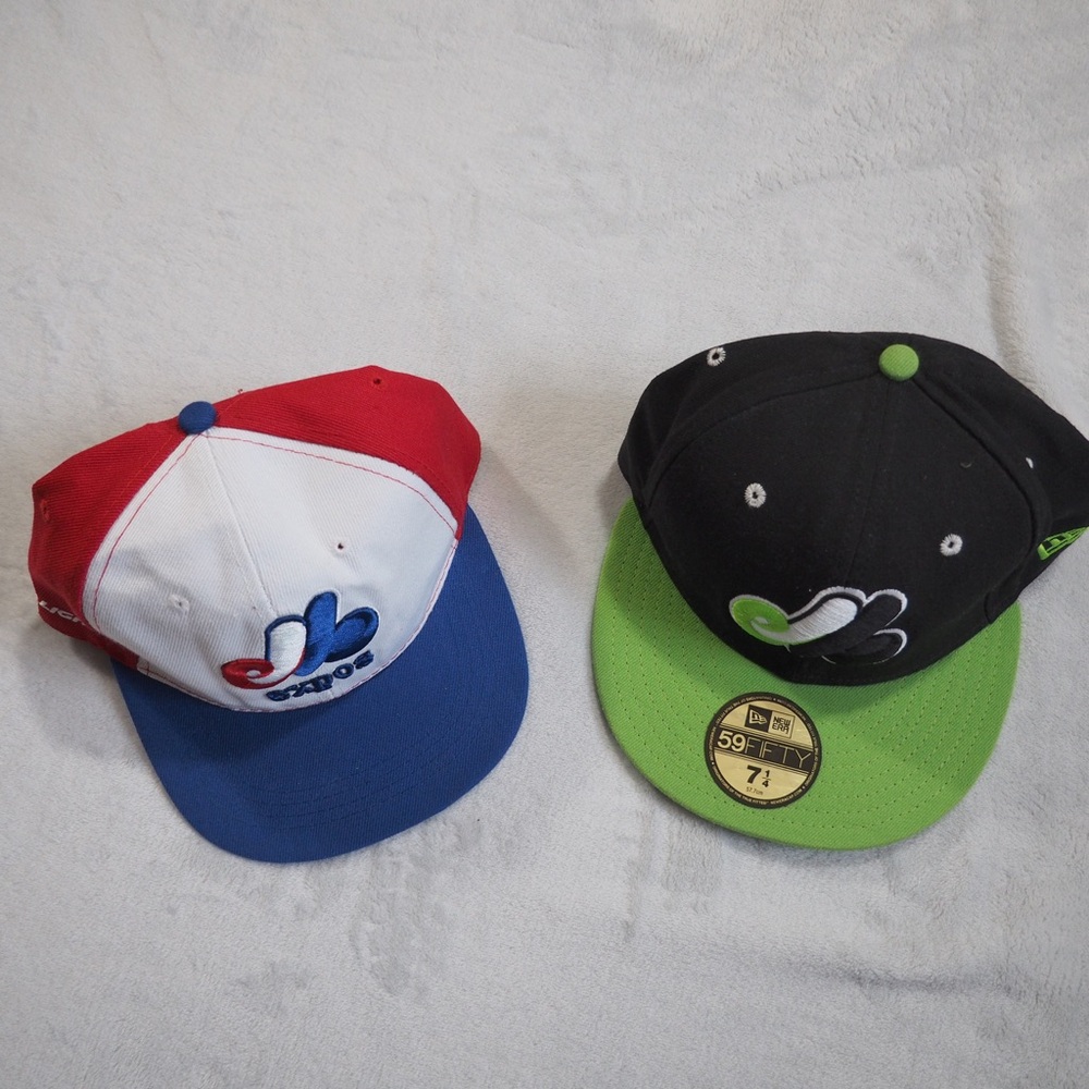2/Montréal Expo hat one 59fifty Sz 7 1/4 one promo Bud Sz OS